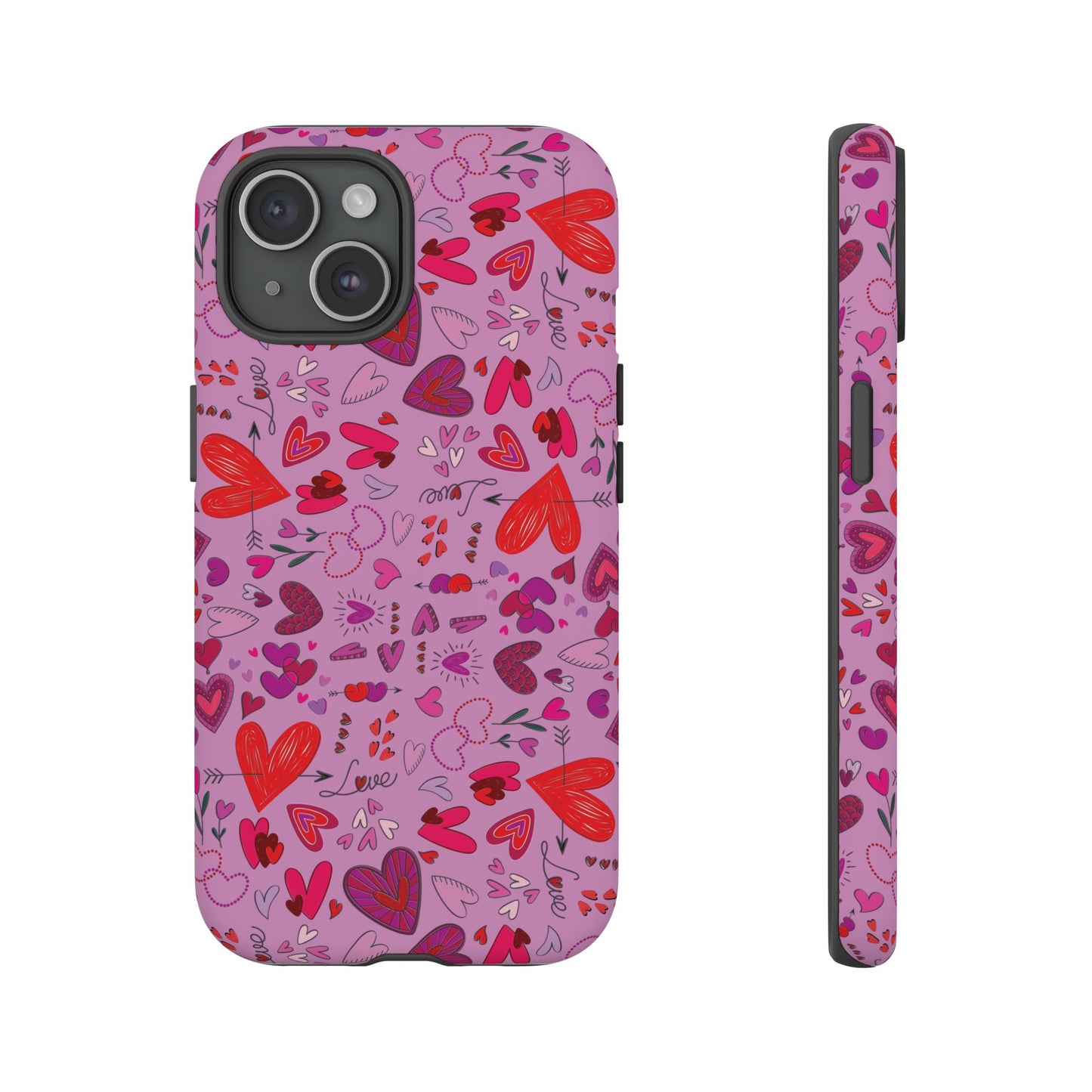 Heart Doodles - Fuschia Pink ff8eff - Tough Cases