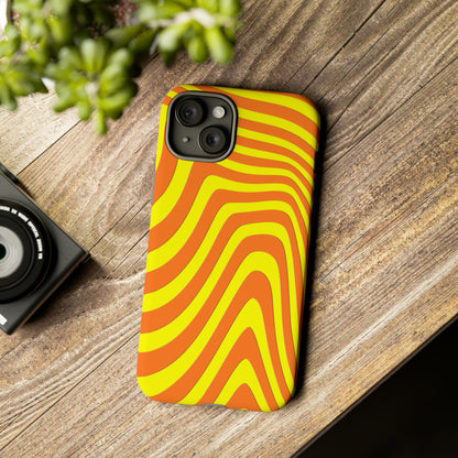 Retro wavy - yellow and orange - Tough Cases