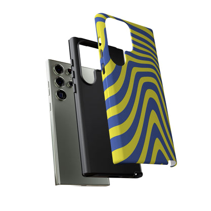 Retro wavy - yellow and blue - Tough Cases