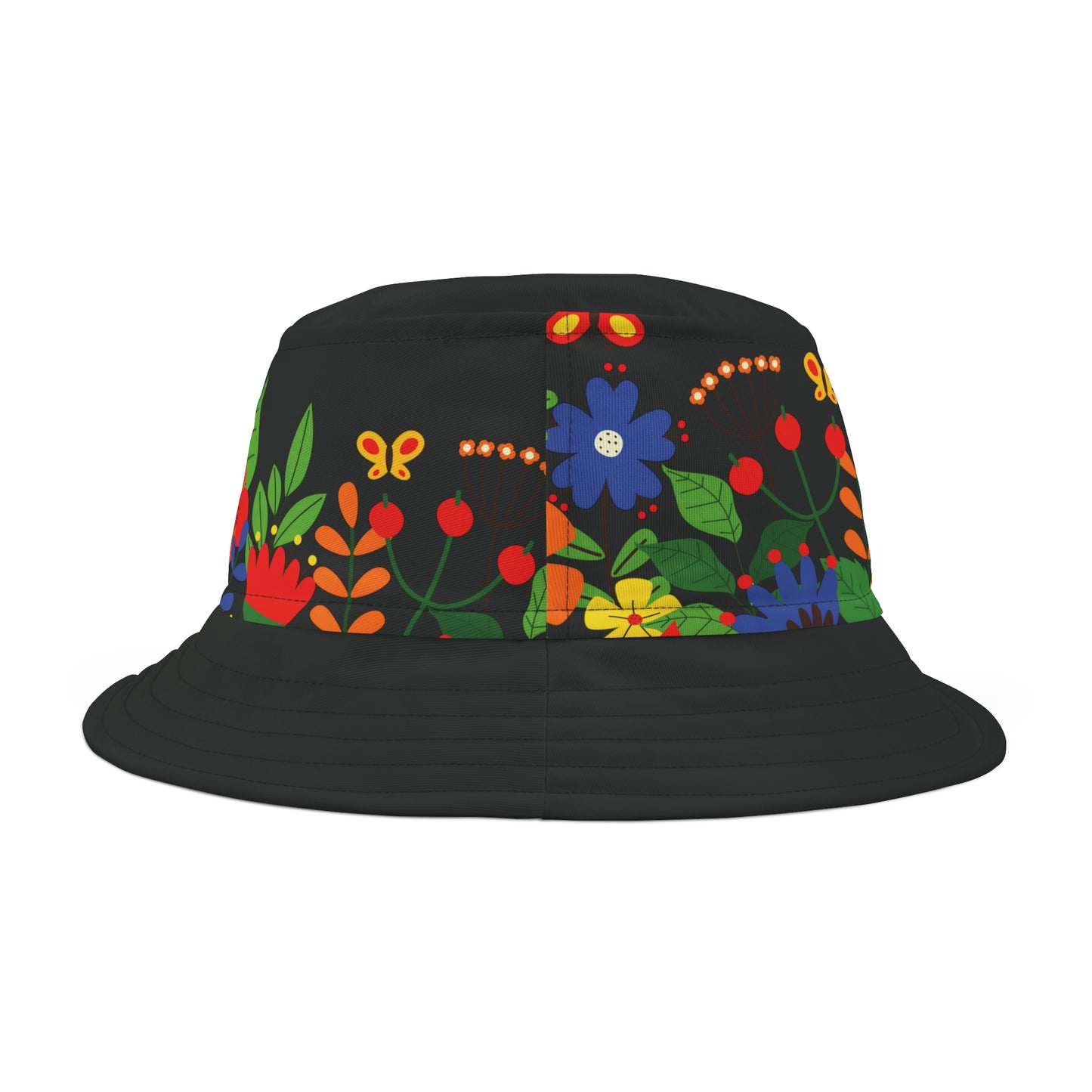 Bright Summer flowers - Black 000000 - Bucket Hat (AOP)