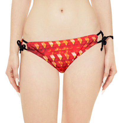 Geometric Flame - Red Triangles - Boston University Red d00000 - Strappy Bikini Set