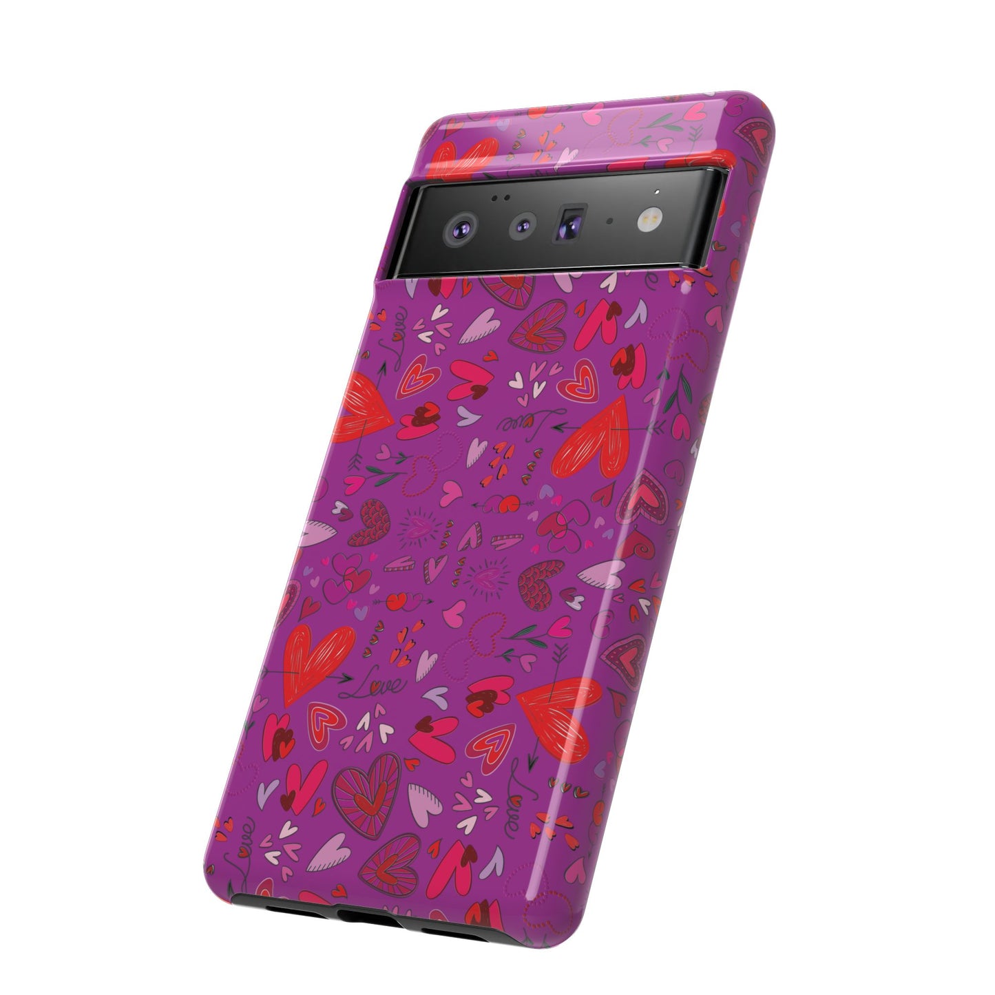 Heart Doodles - Deep Magenta B805AE - Tough Cases