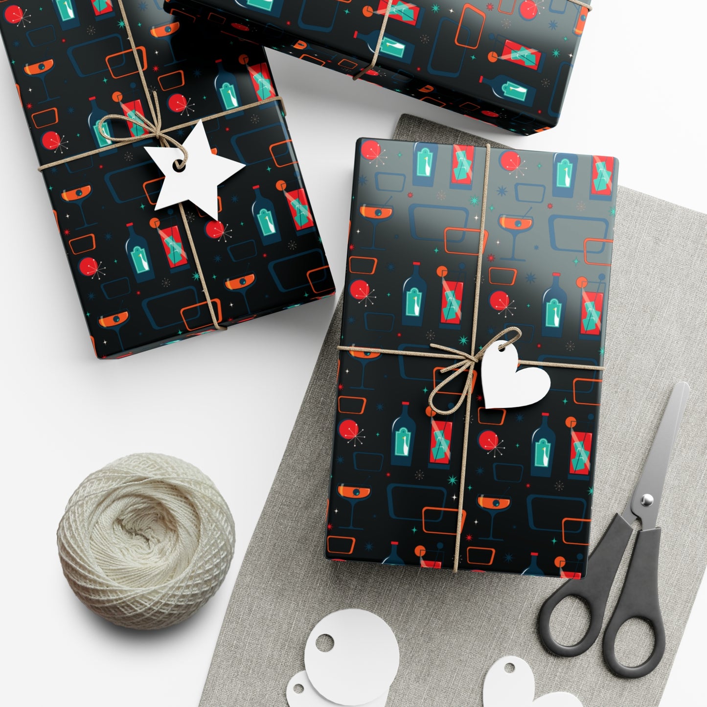 Gift Wrap Papers - Cocktail Time - Black