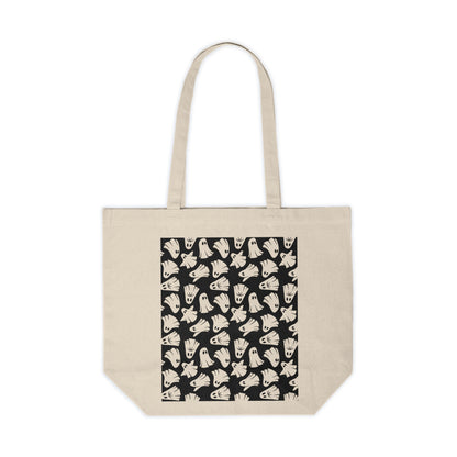 Boo - Ghosts - Halloween - Black 000000 - Canvas Shopping Tote