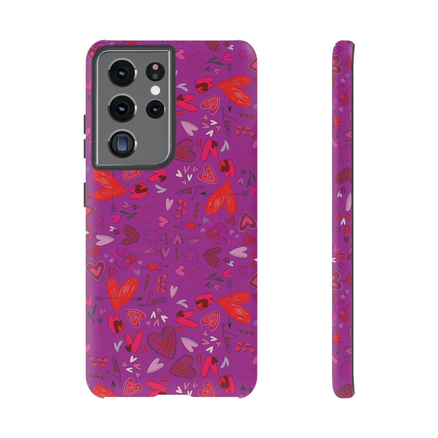 Heart Doodles - Deep Magenta B805AE - Tough Cases