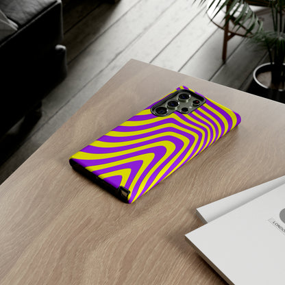 Retro wavy - yellow and purple - Tough Cases