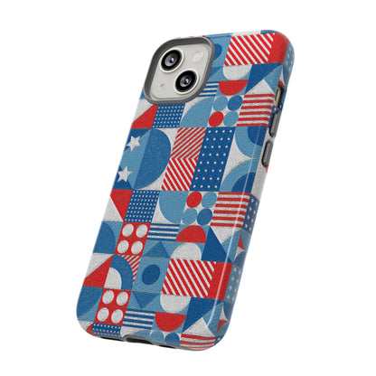 Red White and Blue Bold Pattern - BIG - Oil Paint Texture - Tough Cases