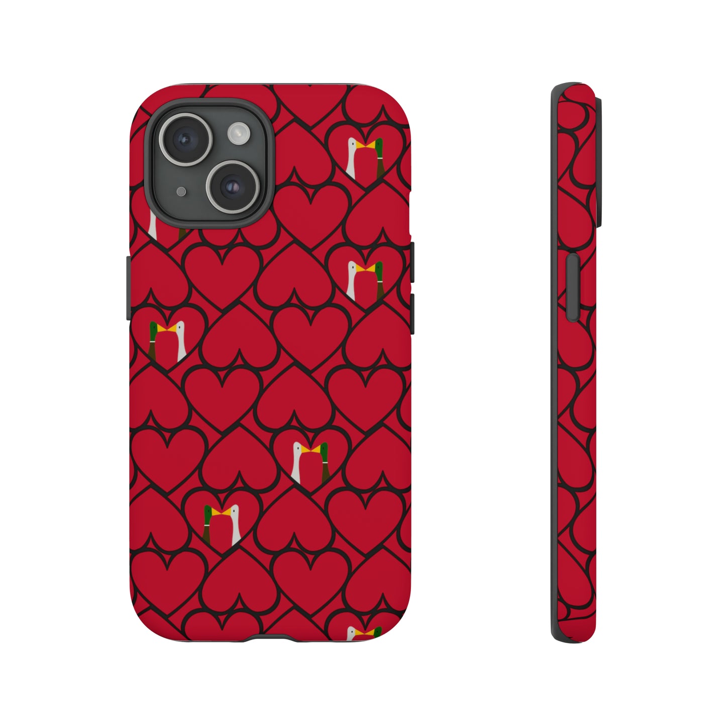 Ducks in hearts - Fire Engine Red c8092e - Tough Cases