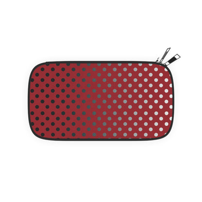 Red with Black Gray White Dots - Passport Wallet