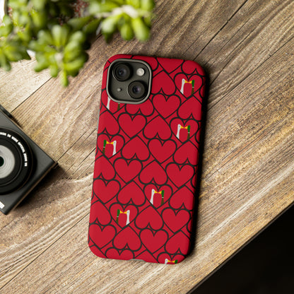 Ducks in hearts - Fire Engine Red c8092e - Tough Cases