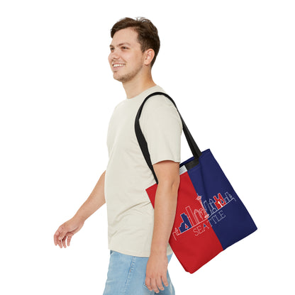 Seattle - Red White and Blue City series - Logo - Tote Bag