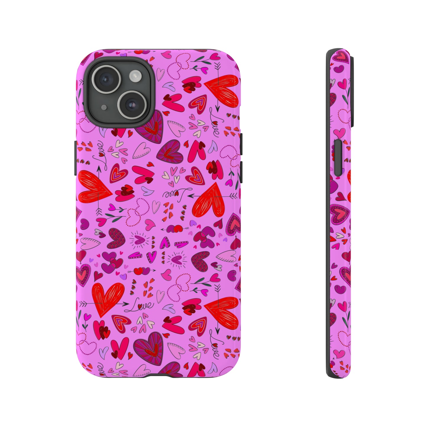 Heart Doodles - Fuschia Pink ff8eff - Tough Cases