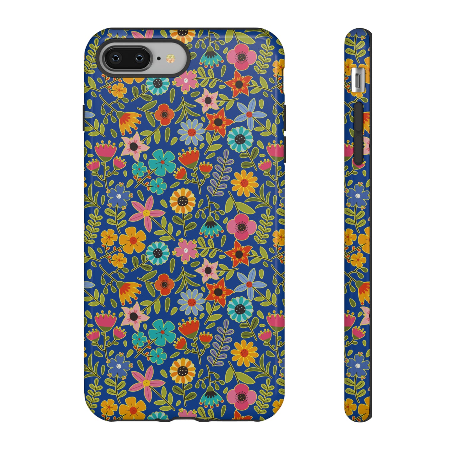 Playful Spring flowers - blue - Tough Cases