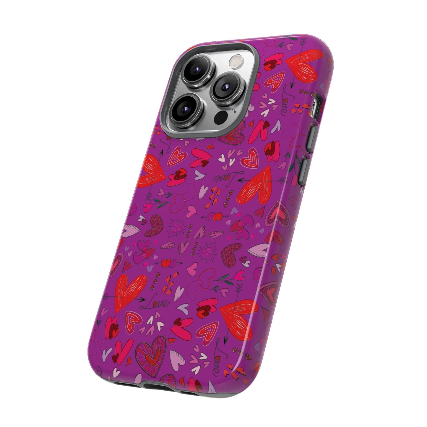 Heart Doodles - Deep Magenta B805AE - Tough Cases