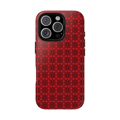 Vibrant Kaleidoscope - Black - Scarlet - Tough Cases