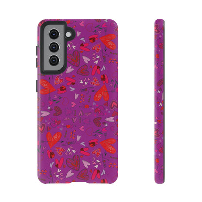 Heart Doodles - Deep Magenta B805AE - Tough Cases