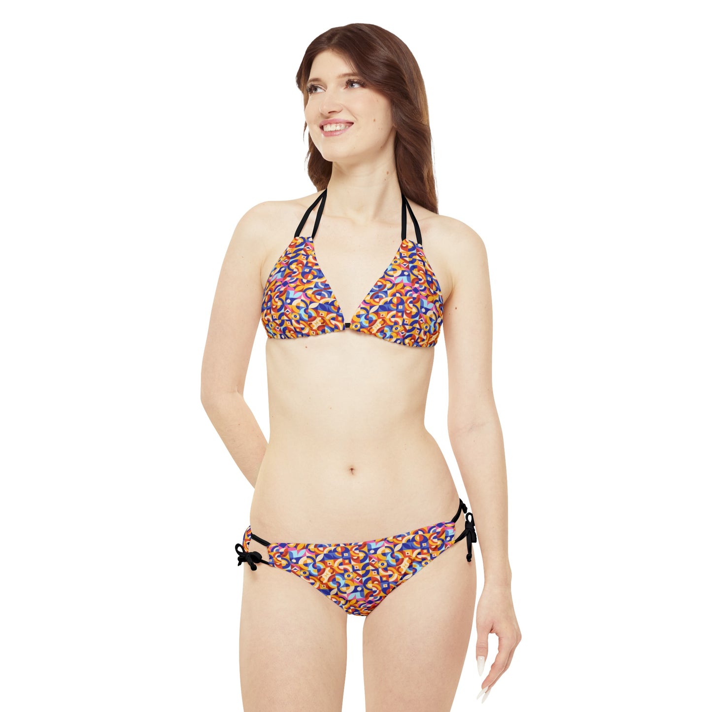 Bold Geometric pattern - Strappy Bikini Set