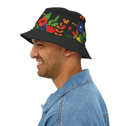 Bright Summer flowers - Black 000000 - Bucket Hat (AOP)