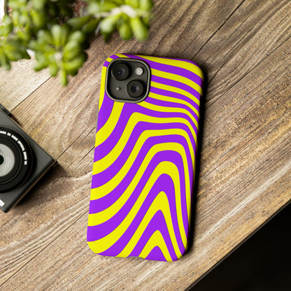 Retro wavy - yellow and purple - Tough Cases