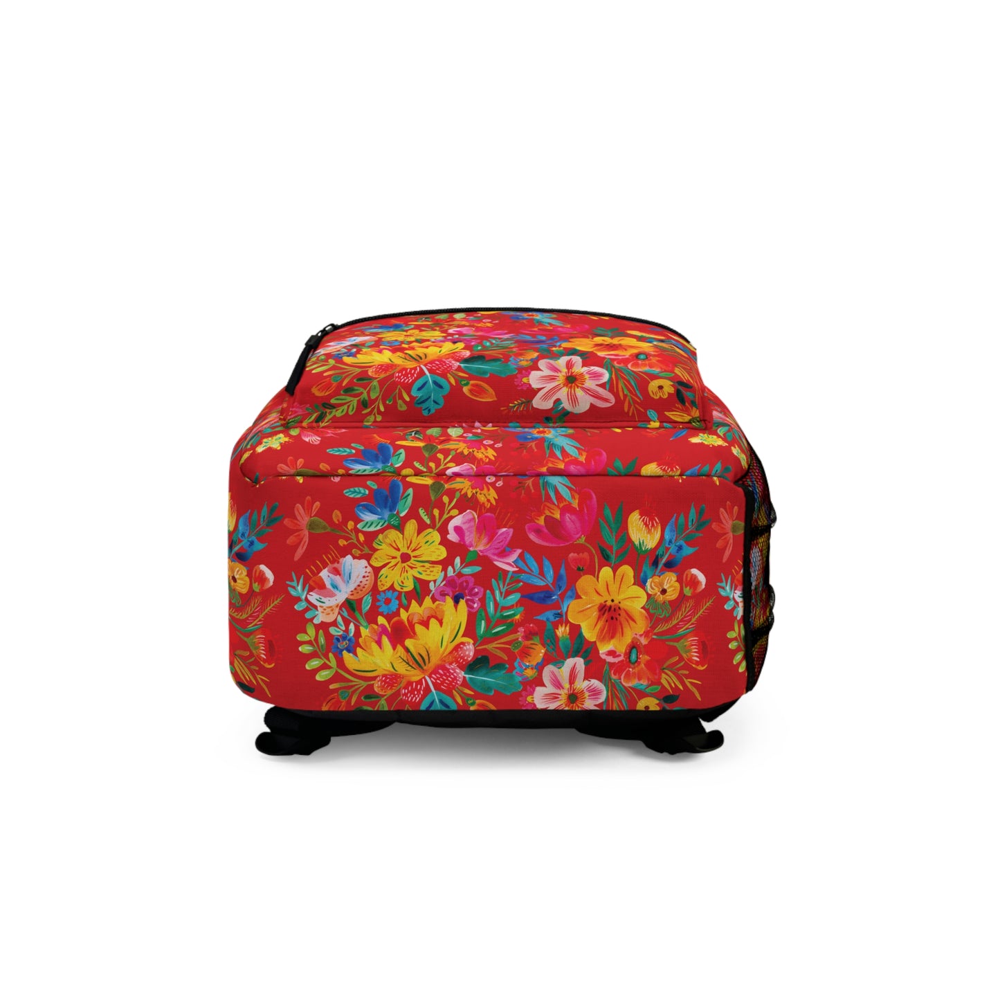 Bright Bold Watercolor Flowers - Scarlet de0000 - Backpack