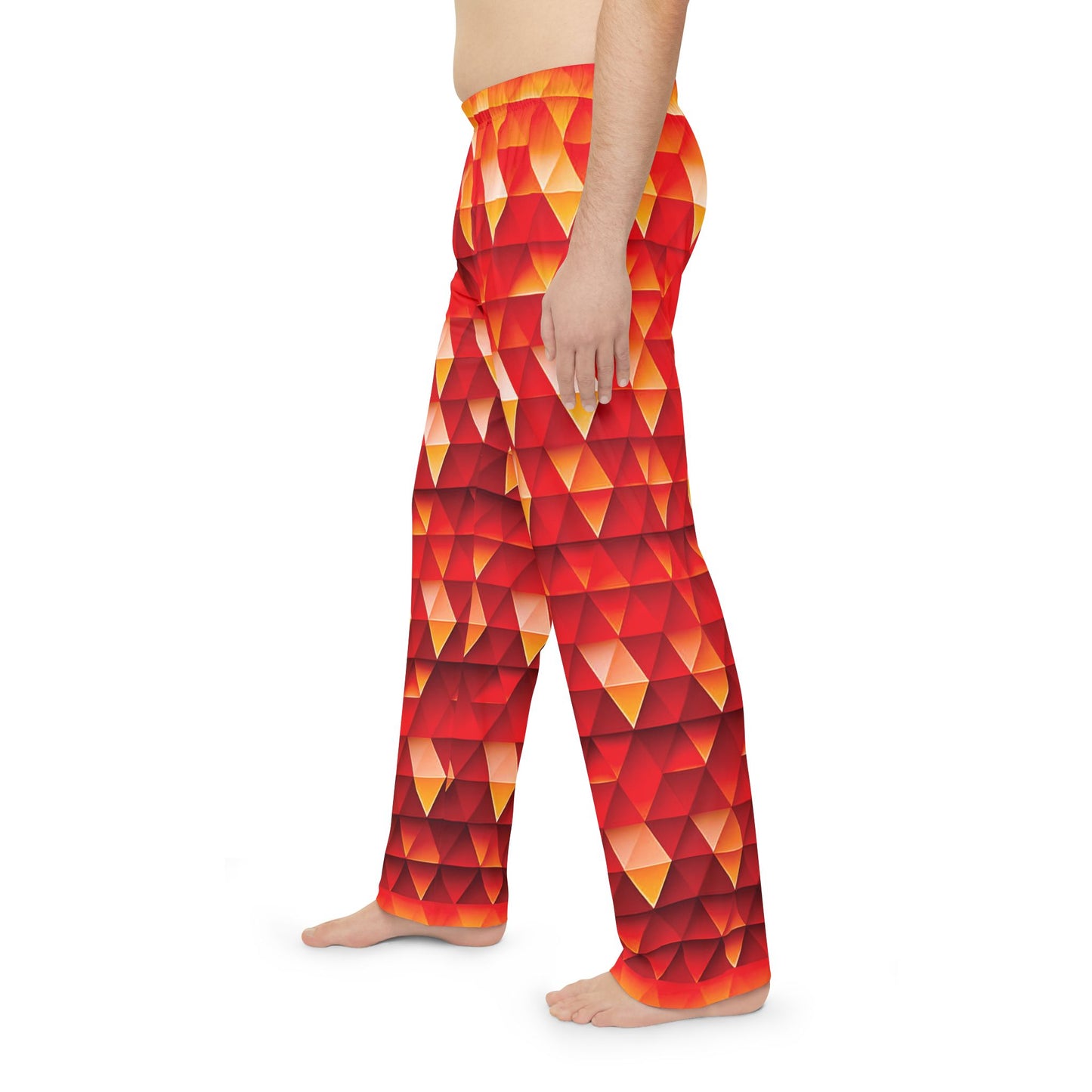 Geometric Flame - Red Triangles - Men's Pajama Pants