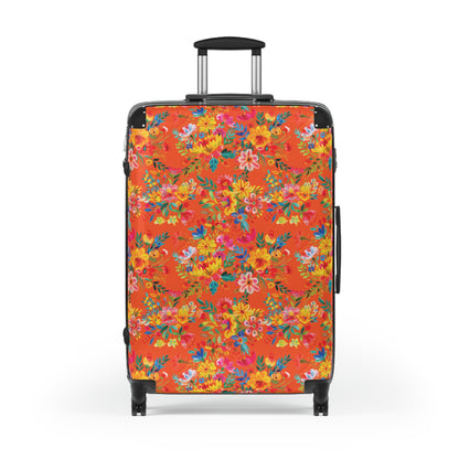 Bright Bold Watercolor Flowers - Orange FE5000 - Suitcase