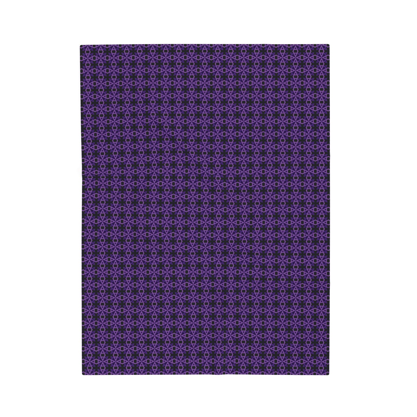 Letter Art - A - Purple - Black 000000 - Velveteen Plush Blanket