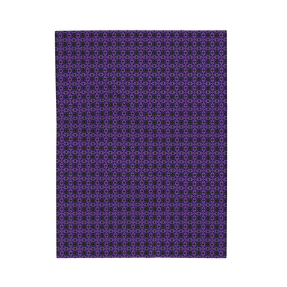 Letter Art - A - Purple - Black 000000 - Velveteen Plush Blanket