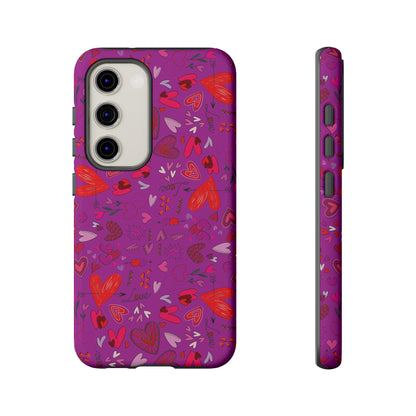 Heart Doodles - Deep Magenta B805AE - Tough Cases