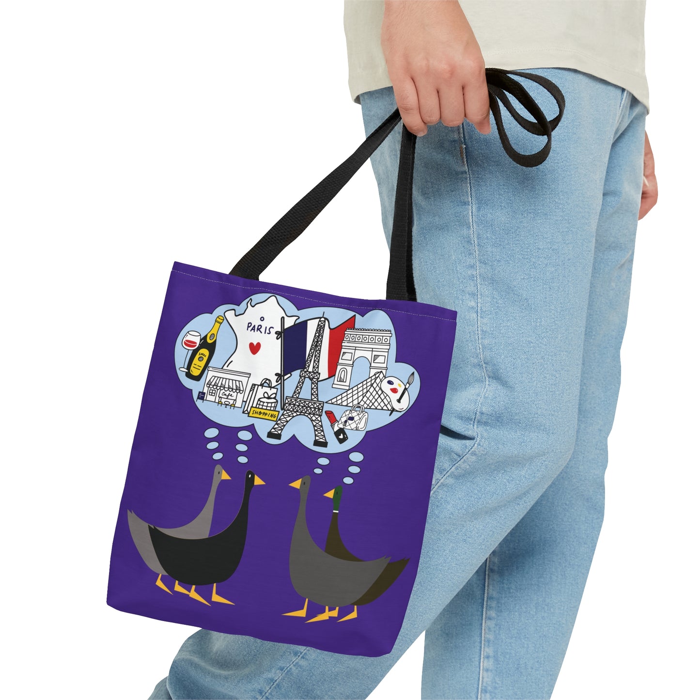 Ducks dreaming of Paris - Purple Heart 5412AB - Tote Bag