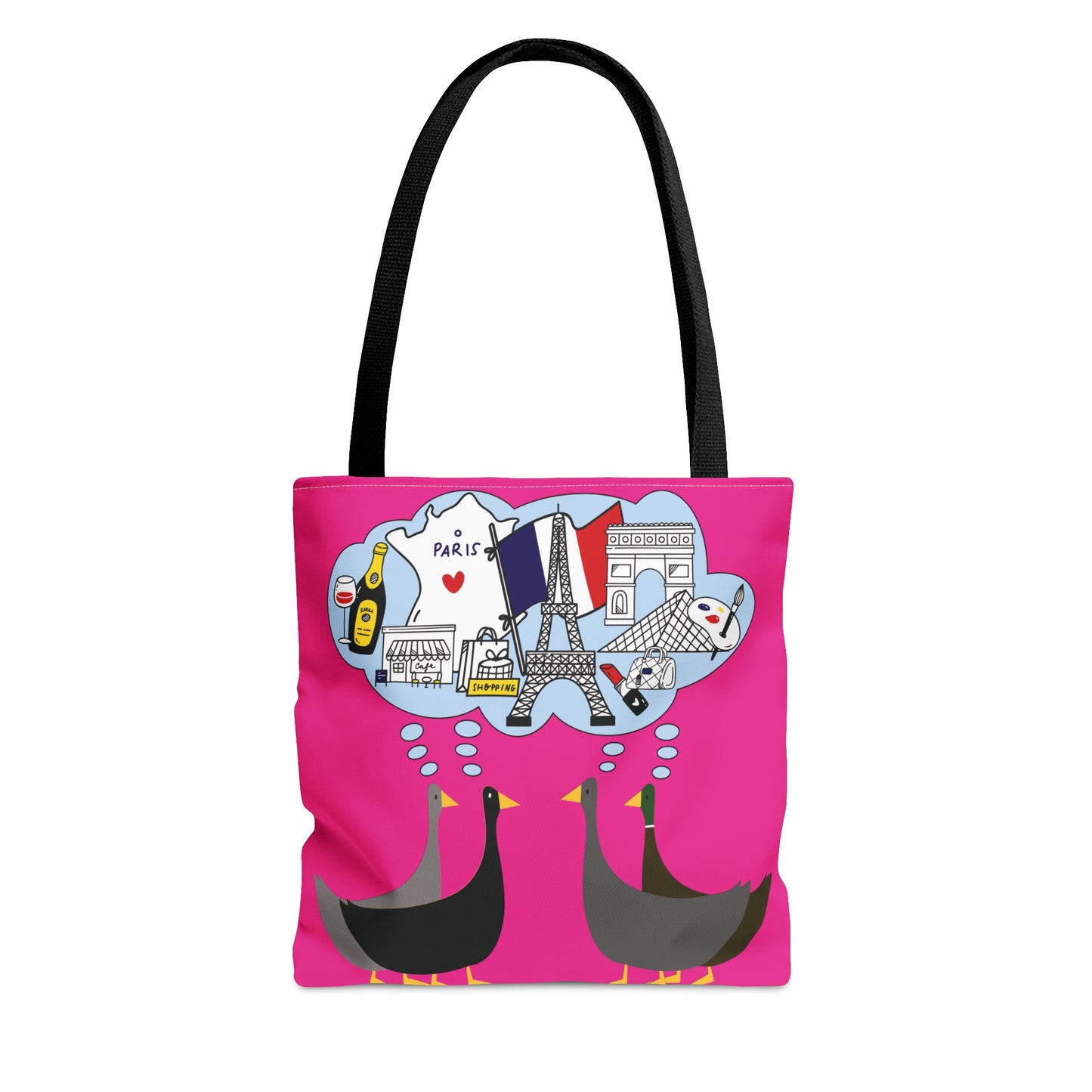 Ducks dreaming of Paris - Mean Girls Lipstick ff00a8 - Tote Bag