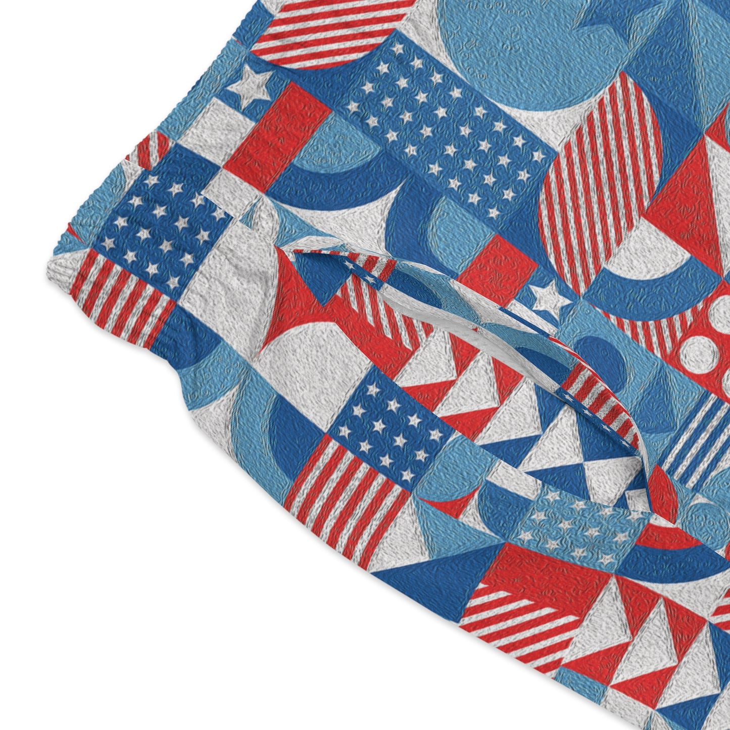 Red White and Blue Bold Pattern - Oil Paint Texture - Swim Trunks