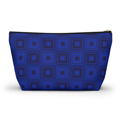 Blue Squares - Accessory Pouch w T-bottom