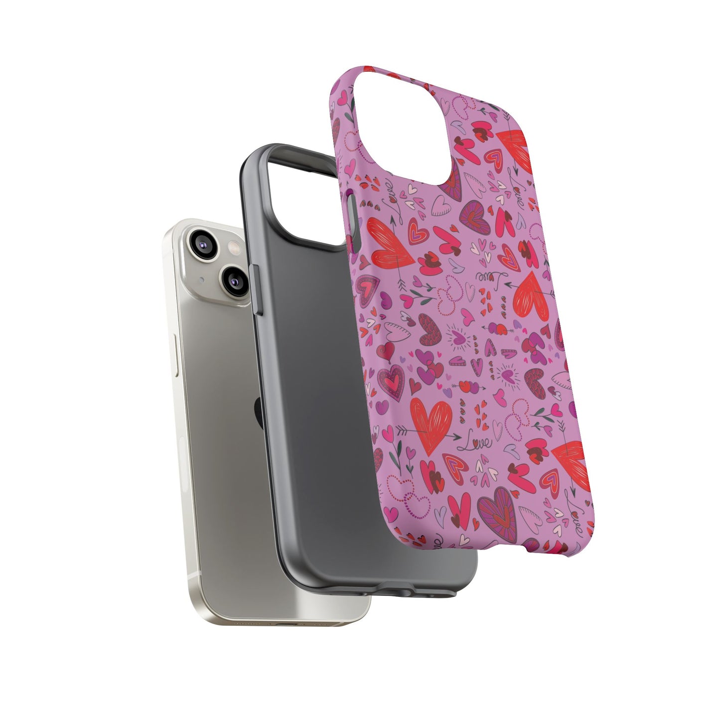 Heart Doodles - Fuschia Pink ff8eff - Tough Cases