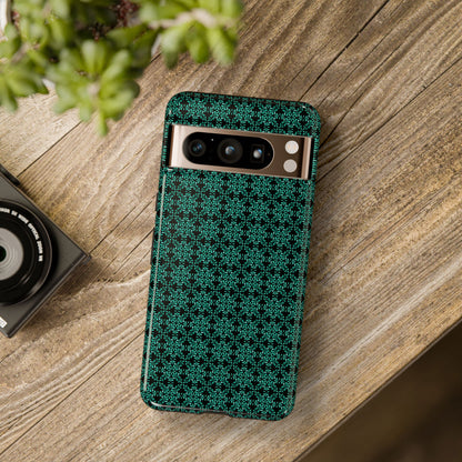 Vibrant Kaleidoscope - Turquoise - Black - Tough Cases