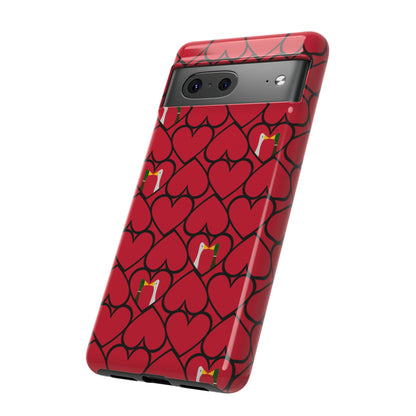 Ducks in hearts - Fire Engine Red c8092e - Tough Cases