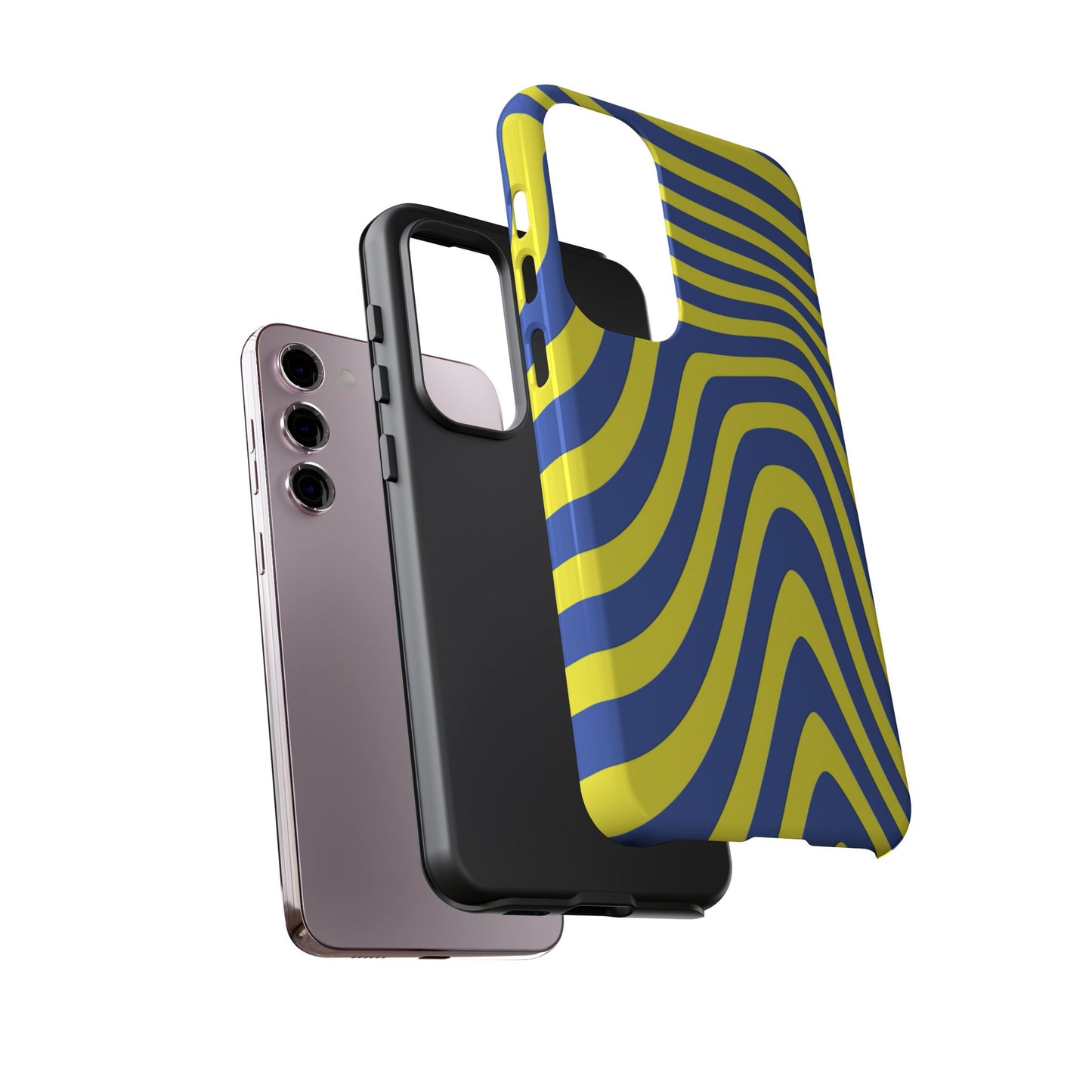 Retro wavy - yellow and blue - Tough Cases