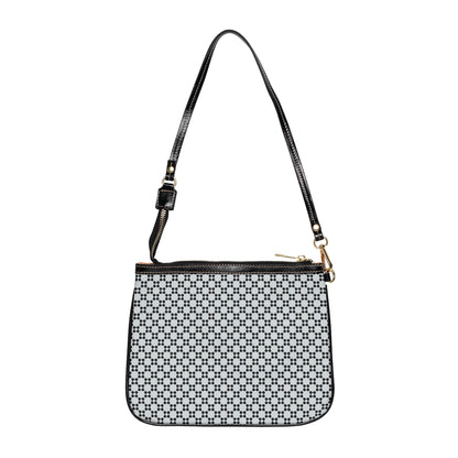 Pixel Petals - Black - Silver Flake - Small Shoulder Bag