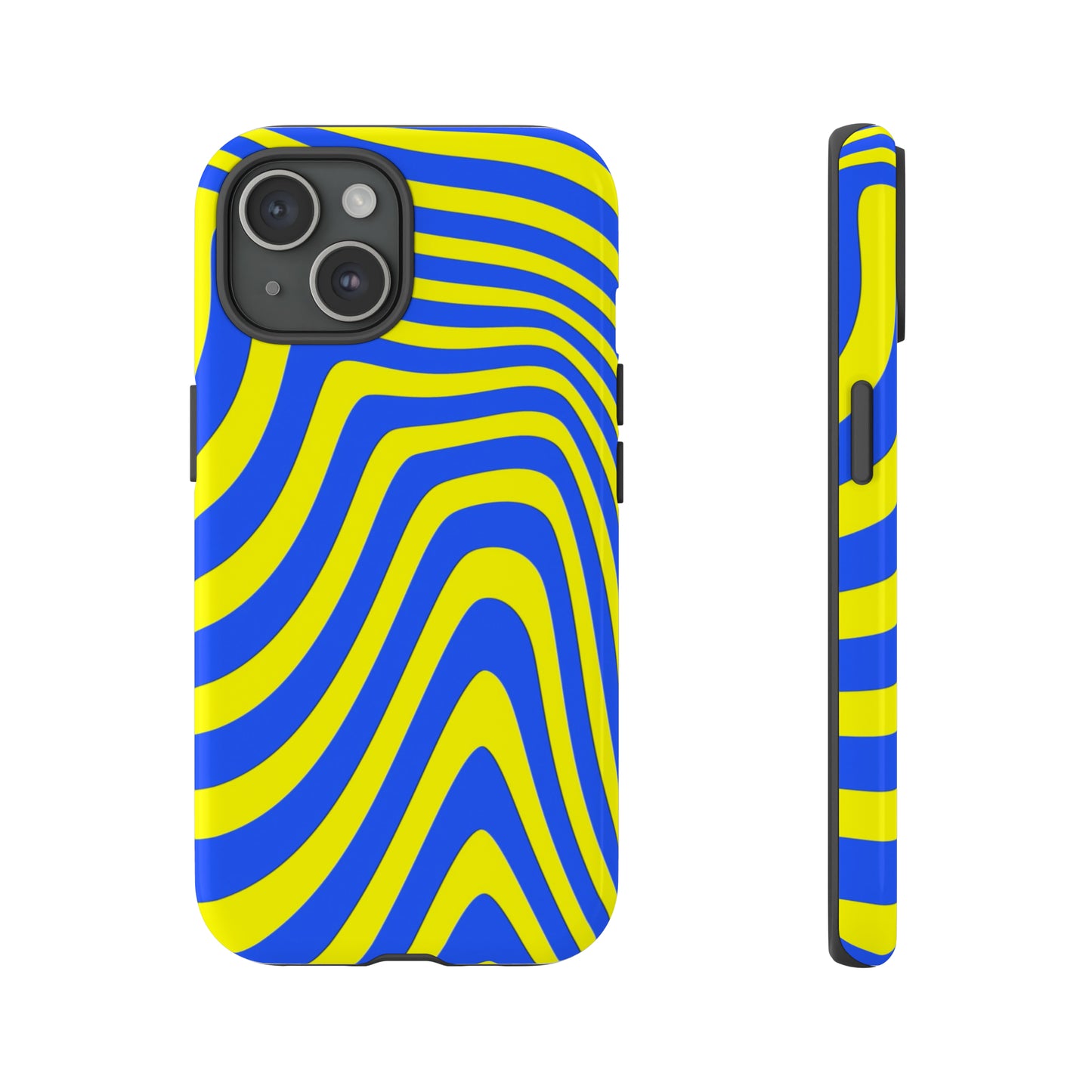 Retro wavy - yellow and blue - Tough Cases