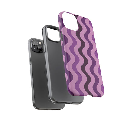 Vertical retro wavy purple and pink - Tough Cases