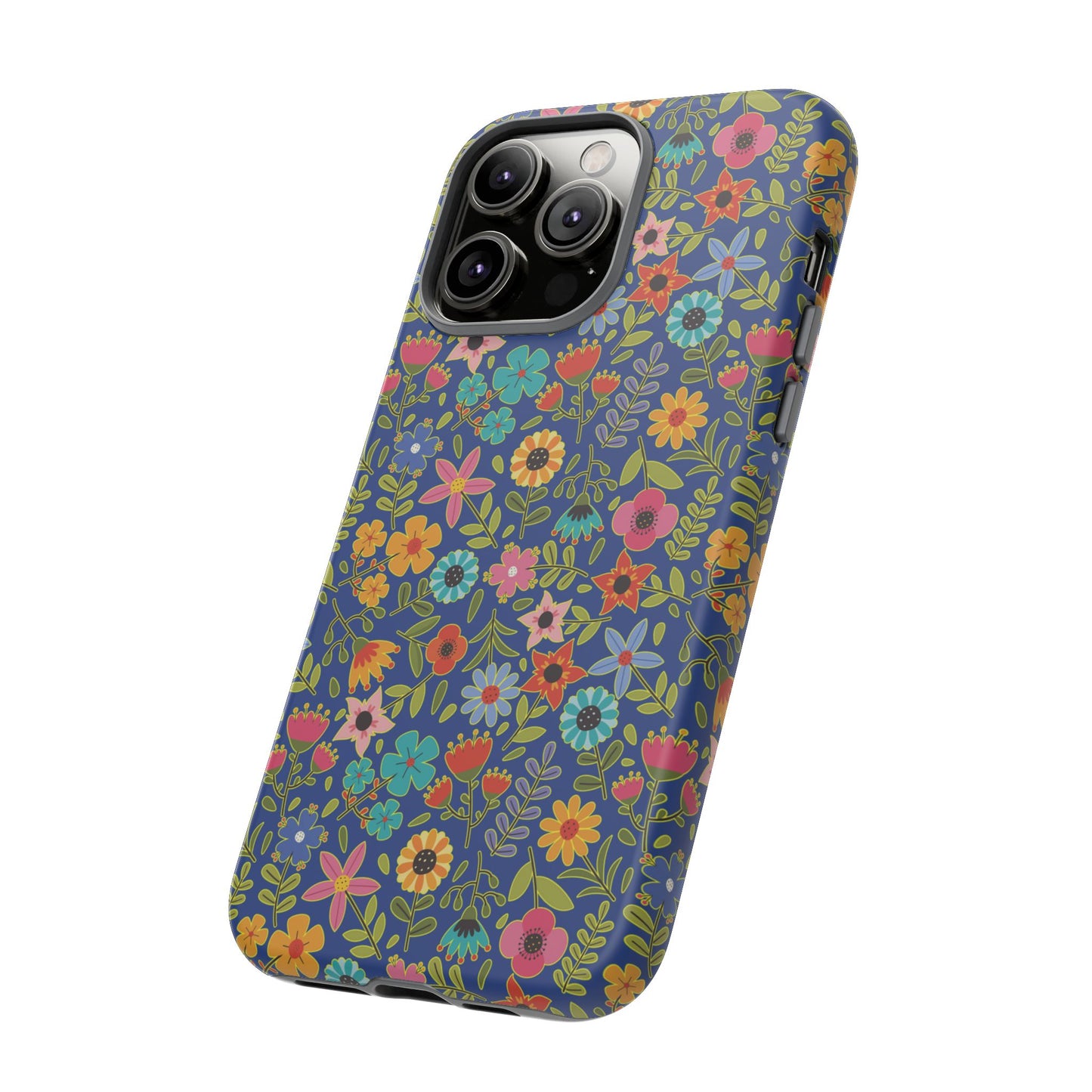 Playful Spring flowers - blue - Tough Cases