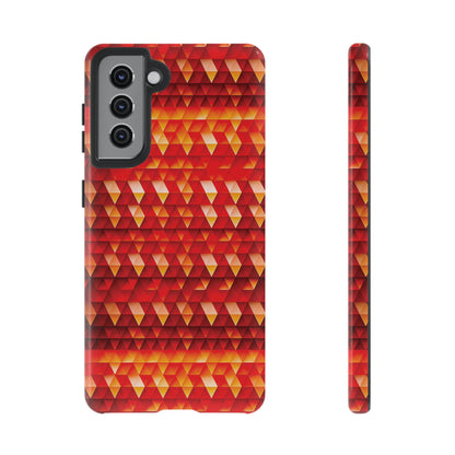 Geometric Flame - Red Triangles - Boston University Red d00000 - Tough Cases