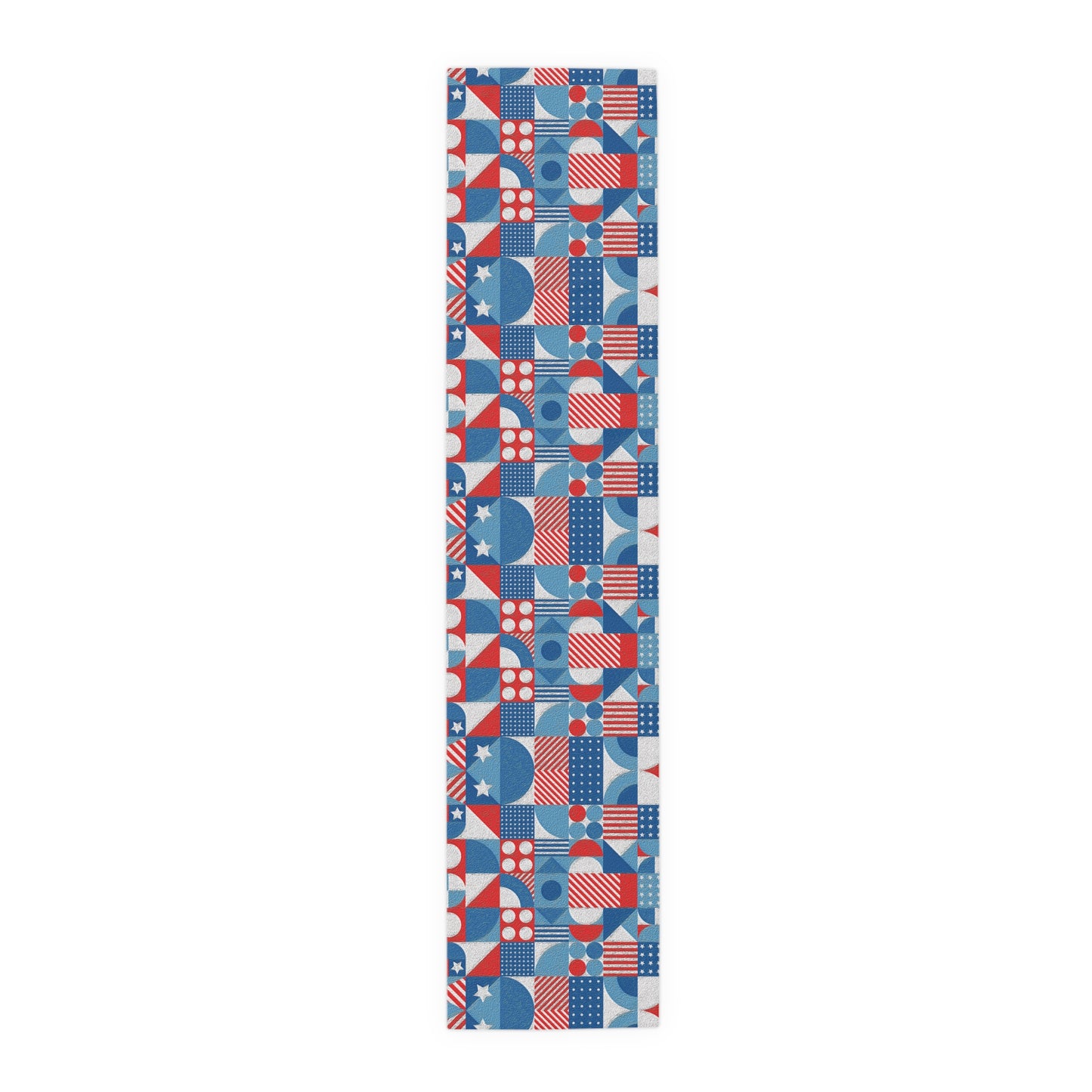 Red White and Blue Bold Pattern - Oil Paint Texture - Table Runner