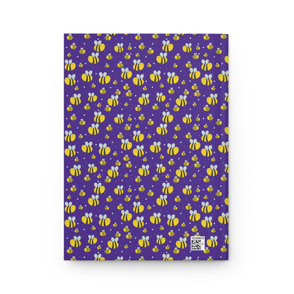 Lots of Bees - Purple Heart 5412AB - Hardcover Journal Matte