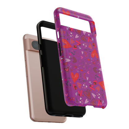 Heart Doodles - Deep Magenta B805AE - Tough Cases