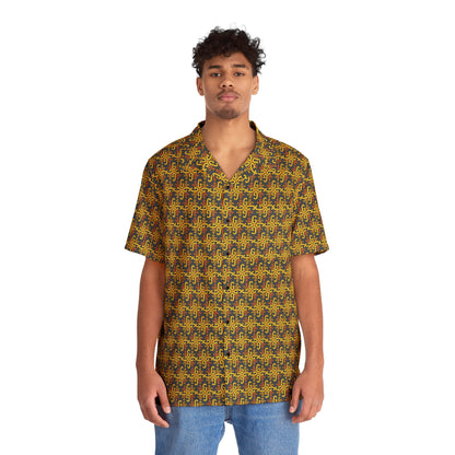 Letter Art - G - Black 000000 - Men's Hawaiian Shirt