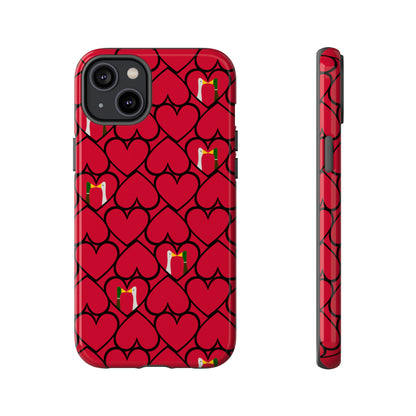 Ducks in hearts - Fire Engine Red c8092e - Tough Cases