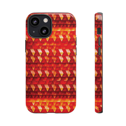 Geometric Flame - Red Triangles - Boston University Red d00000 - Tough Cases