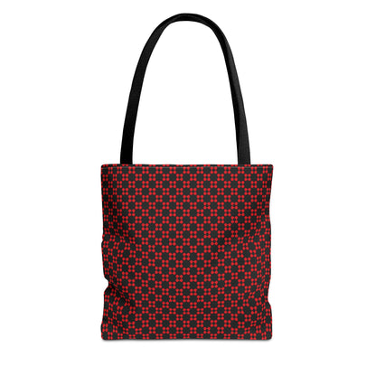 Pixel Petals - Red - Black - Tote Bag