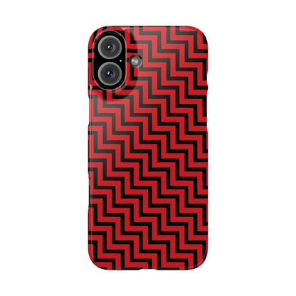 Zigs and Zags - Black - Scarlet - Slim Phone Cases